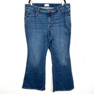 Lane Bryant Signature Fit Mid Rise Flare Jeans Flex Magic Waistband 22
